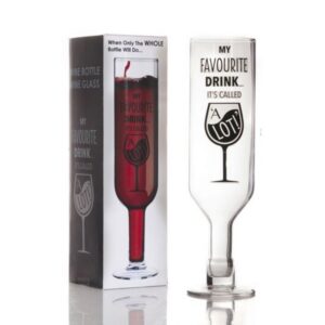 Upside Down Wine Bottle Glass