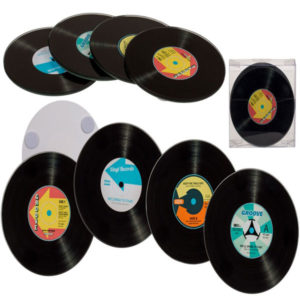 Glass Retro Vinyl Coasters
